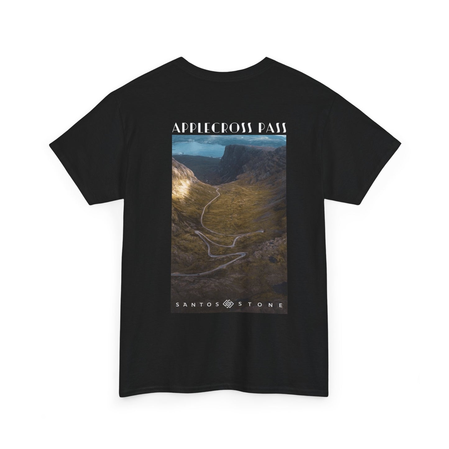 Black 'Applecross Pass' Heavy Cotton Tee | SANTOS&STONE